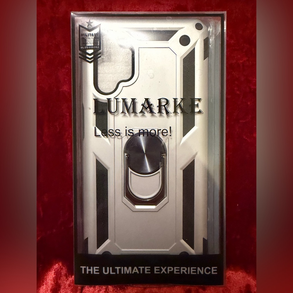 Silver Phone Case with Ring Holder + Kickstand (iPhone? Samsung? Idk??) Lumarke